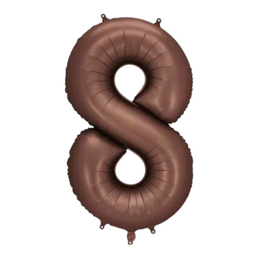 Picture of FOIL BALLOON NUMBER 8 MOCHA 34 INCH
